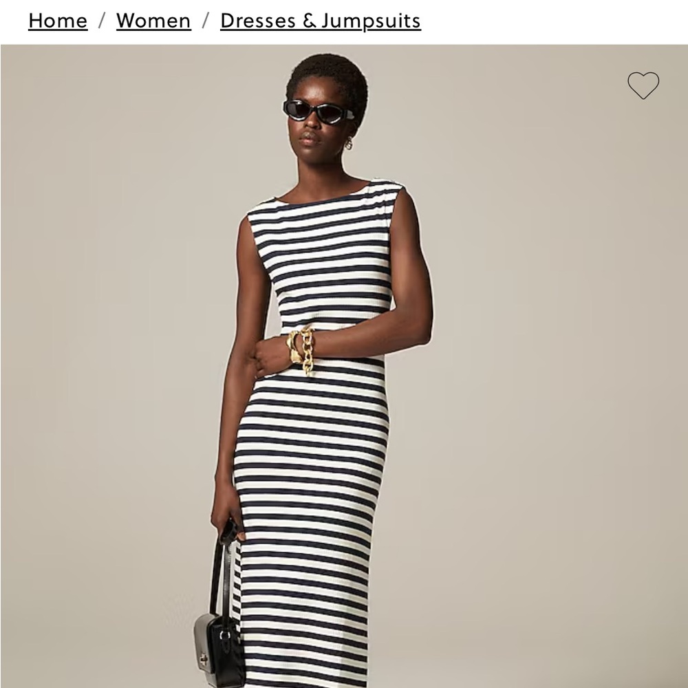 J. Crew Knit boatneck midi dress in stripe Small
